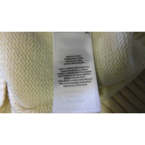 Polo Ralph Lauren Crest Turtleneck Sweater XXL Women Cream Wool Intarsia Logo - Picture 7 of 8
